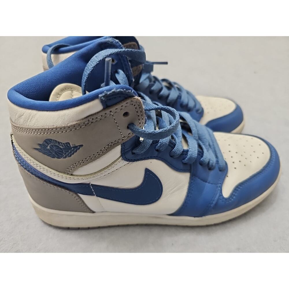 Air Jordan 1 Retro High OG White Blue Size 7Y Nike Basketball Shoes Sneakers